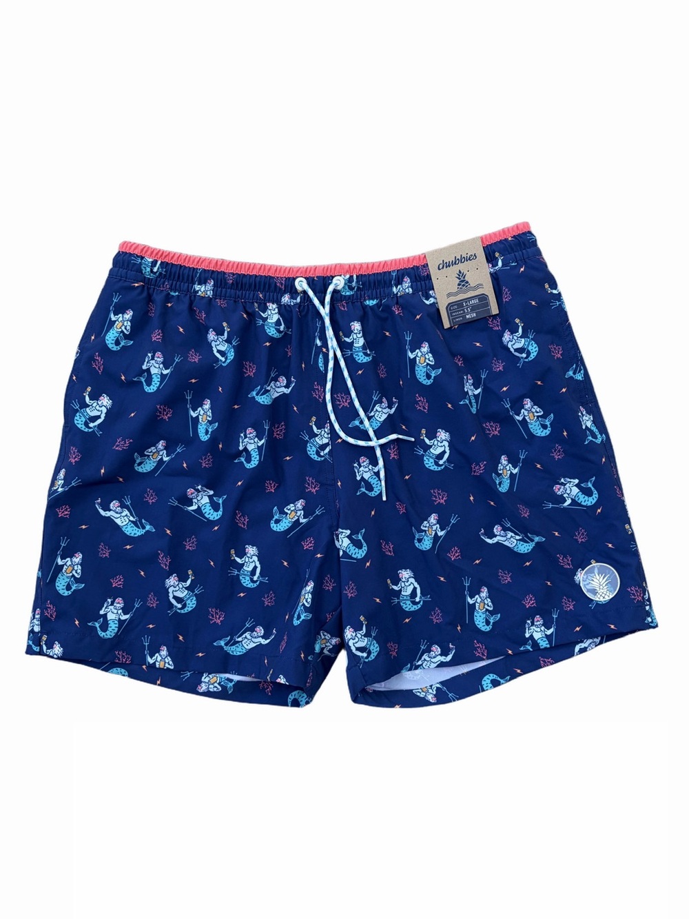 Chubbies NWT Men’s XL Extra Large Classic 5.5" Swim Trunks in Triton of the Seas